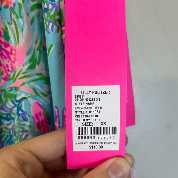 Lilly Pulitzer Cascadia Skort Celestial Blue Cay to My Heart Women's XS NWT - Picture 4 of 4